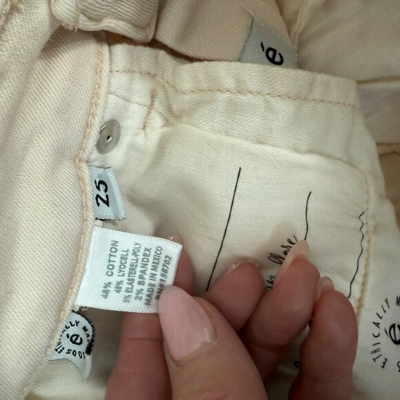 IRO Micki Cropped Flare Jean with Chewed Hem in Off White Size 25 - Picture 5 of 6